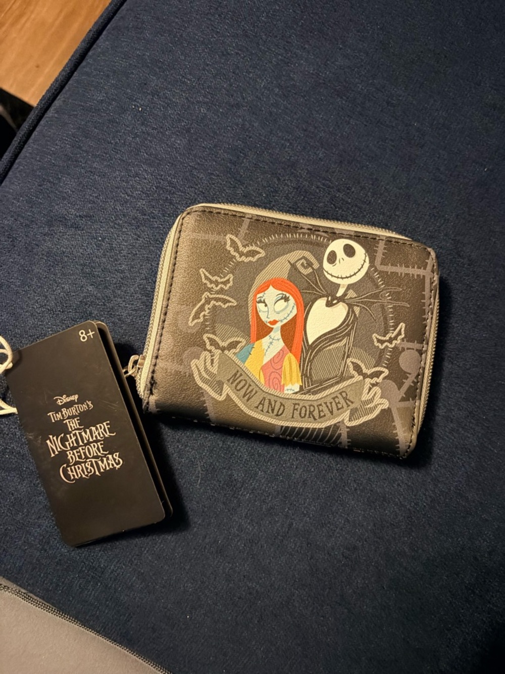 Loungefly The Nightmare Before Christmas Jack & Sally Split Mini Zipper Wallet.